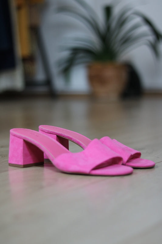 slide sandals with heel