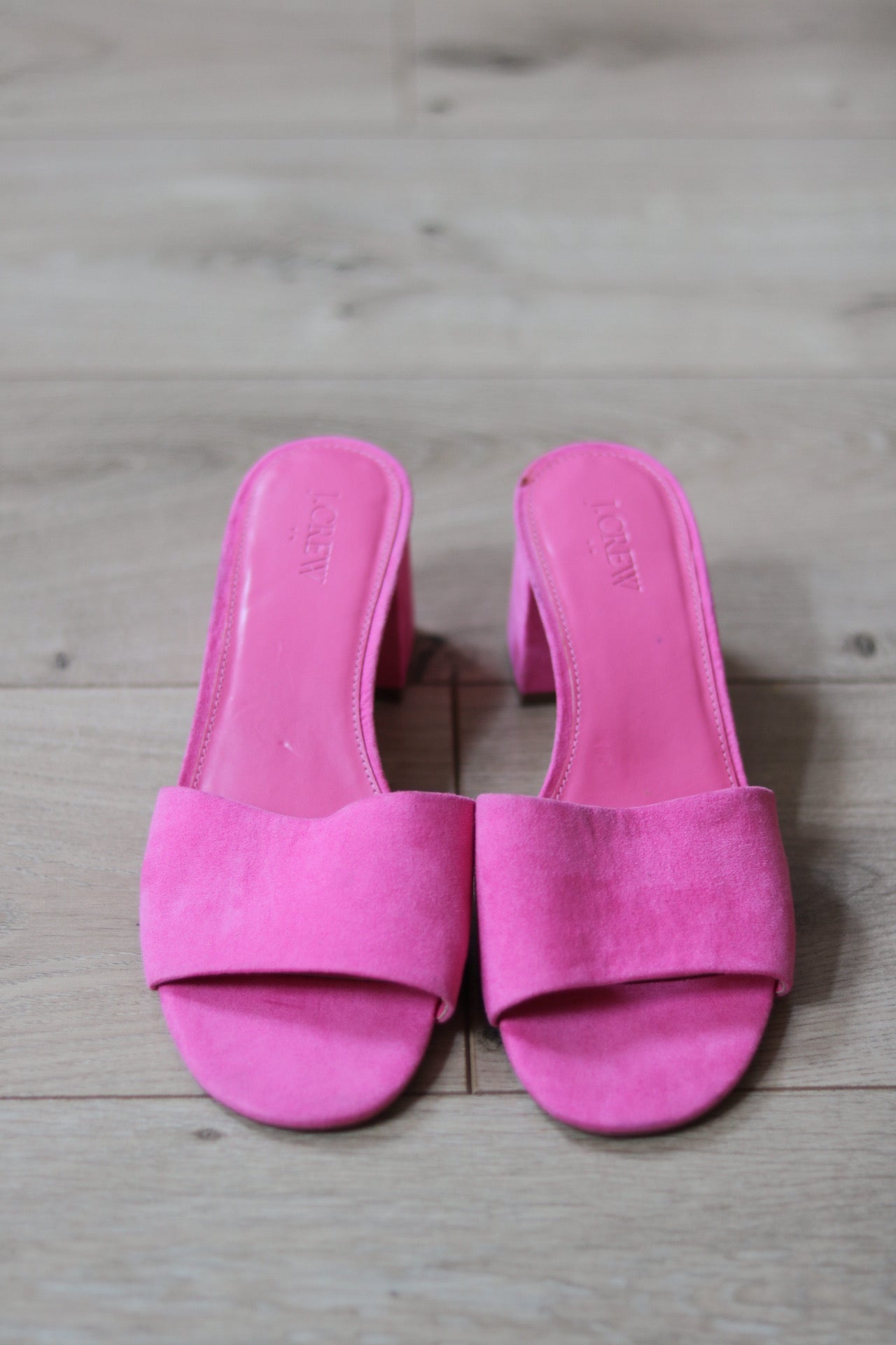 slide sandals with heel
